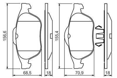 Комплект колодок для дискового тормоза BOSCH 0986424616