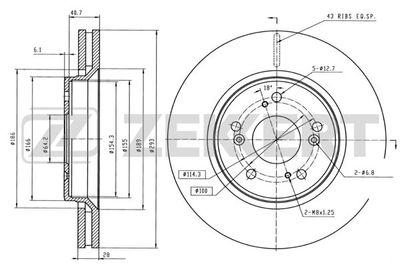 Диск тормозной передний Zekkert BS5432