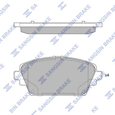 Колодки тормозные передние SANGSIN SP1582