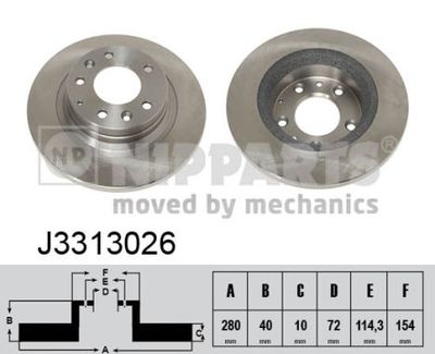 Диск тормозной задний NIPPARTS J3313026