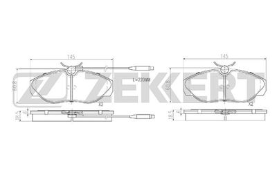 Колодки тормозные дисковые передние с датчиком Zekkert BS2869
