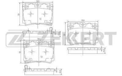 Колодки тормозные дисковые задние Zekkert BS1637