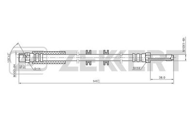 Шланг тормозной передний Zekkert BS9231