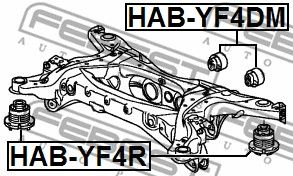 Сайлентблок подрамника FEBEST HABYF4DM