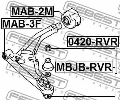 Сайлентблок рычага переднего FEBEST MAB3F