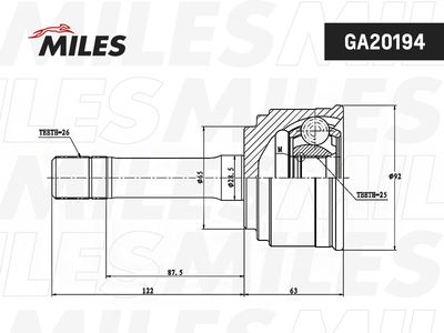 ШРУС наружный Miles GA20194