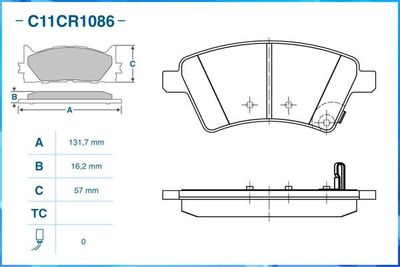 Колодки тормозные передние CWORKS C11CR1086