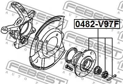 Ступица передняя FEBEST 0482V97F