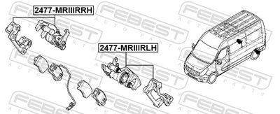Суппорт тормозной задний правый FEBEST 2477MRIIIRRH