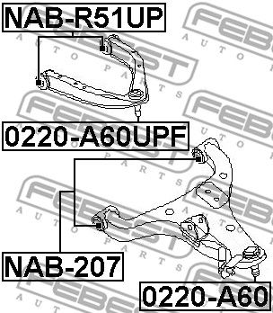 Сайлентблок нижнего переднего рычага FEBEST NAB207