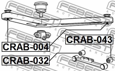 Сайлентблок заднего верхнего рычага FEBEST CRAB004
