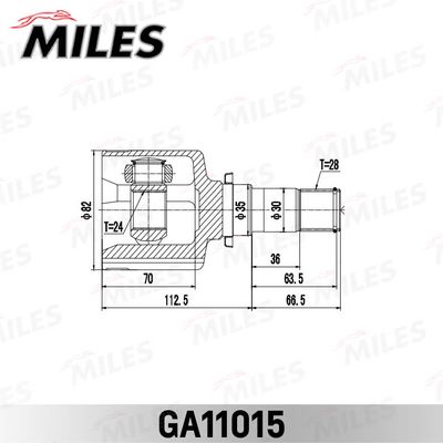 ШРУС внутренний левый Miles GA11015