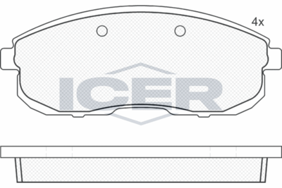 Колодки тормозные дисковые ICER 181100