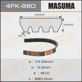 Ремень поликлиновой Masuma 4PK880