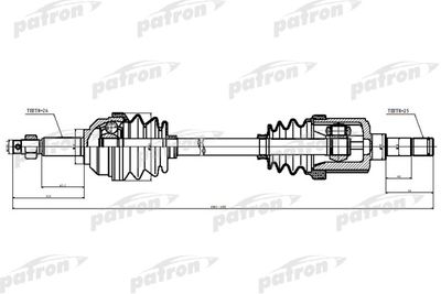 Полуось правая PATRON PDS1970