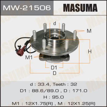 Ступица колеса с интегрированным подшипником Masuma MW21506