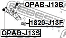 Сайлентблок переднего нижнего рычага задний FEBEST OPABJ13B