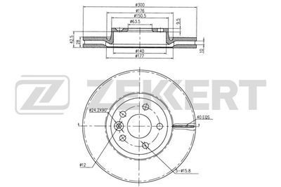 Диск тормозной передний Zekkert BS5125