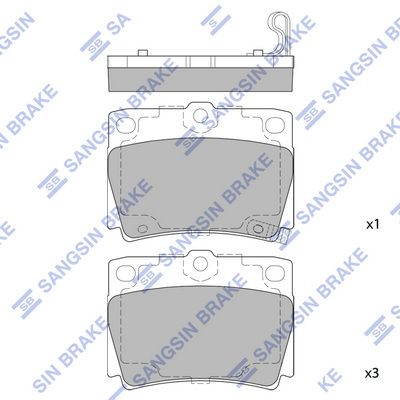 Колодки тормозные задние SANGSIN SP1522