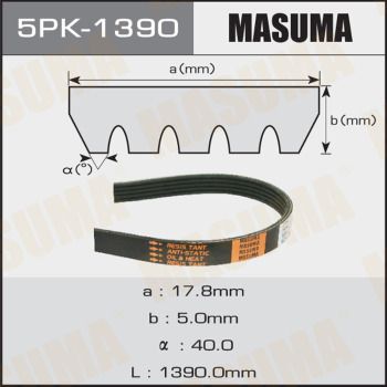 Ремень поликлиновой Masuma 5PK1390
