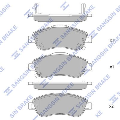 Колодки тормозные передние SANGSIN SP1567