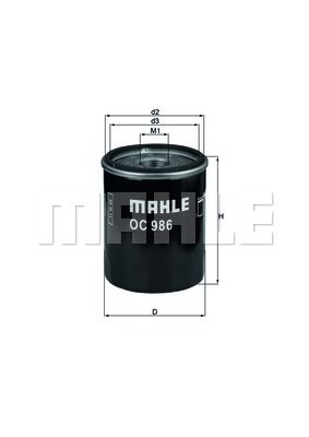 Фильтр масляный MAHLE OC986