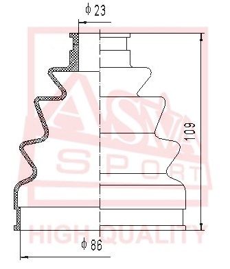 Пыльник ШРУС комплект без смазки ASVA ASBT127