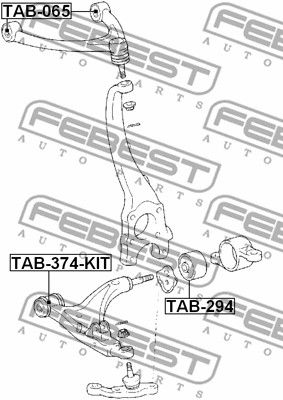 Сайлентблок переднего рычага комплект FEBEST TAB374KIT