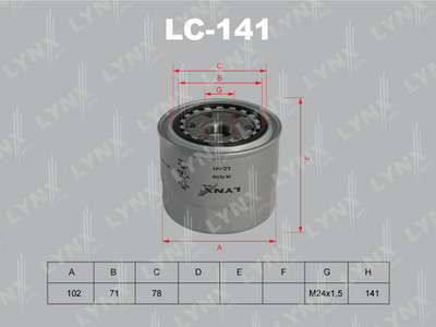 Фильтр масляный LYNXauto LC141