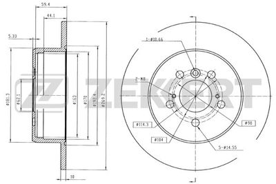 Диск тормозной задний Zekkert BS5700