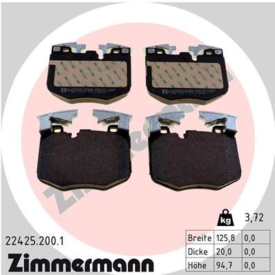 Колодки тормозные ZIMMERMANN 224252001