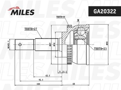 ШРУС наружный Miles GA20322