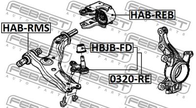 Сайлентблок рычага переднего FEBEST HABRMS