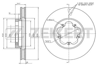 Диск тормозной передний Zekkert BS5328