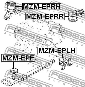 Подушка двигателя правая FEBEST MZMEPRH