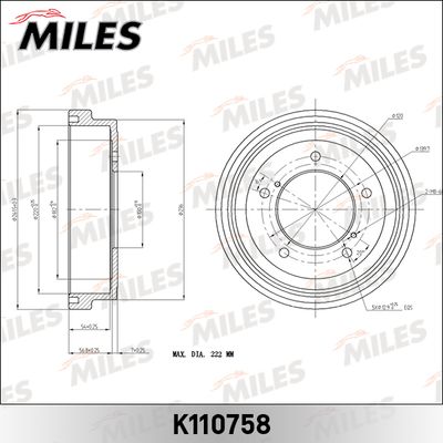 Барабан тормозной Miles K110758
