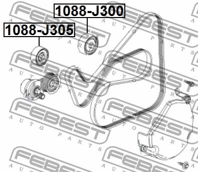 Ролик обводной комплект FEBEST 1088J305