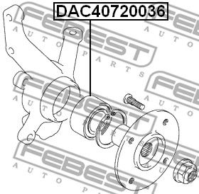 Подшипник передней ступицы FEBEST DAC40720036