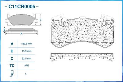 Колодки тормозные передние CWORKS C11CR0005