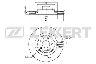 Диск тормозной передний Zekkert BS6018