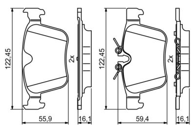 Колодки тормозные дисковые задние BOSCH 0986494819