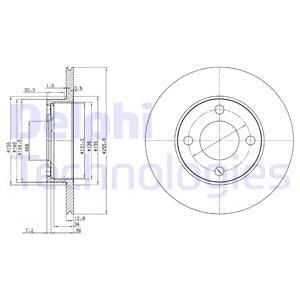 Диск тормозной передний DELPHI BG2215