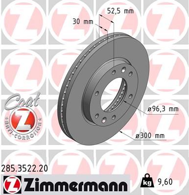 Диск тормозной ZIMMERMANN 285352220