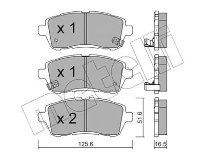 Комплект колодок для дискового тормоза METELLI 2207931