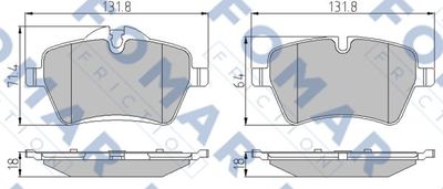 Колодки тормозные передние FOMAR FRICTION FO844981