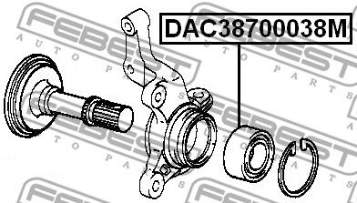 Подшипник передней ступицы FEBEST DAC38700038M