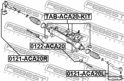 Сайлентблок рулевой рейки комплект FEBEST TABACA20KIT