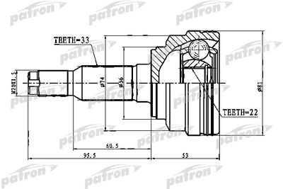 ШРУС наружный PATRON PCV1776