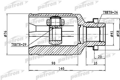 ШРУС внутренний PATRON PCV1758