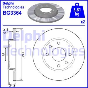 Диск тормозной DELPHI BG3364